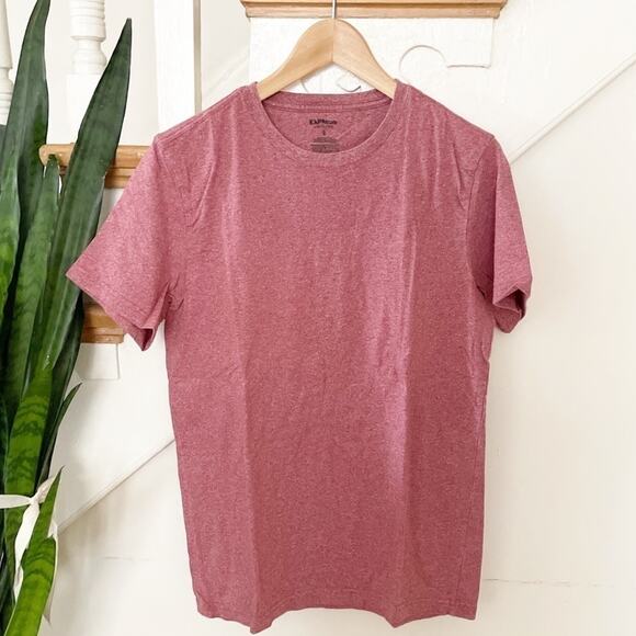EXPRESS heather red crew neck short sleeves shirt sz M - Picture 1 of 3